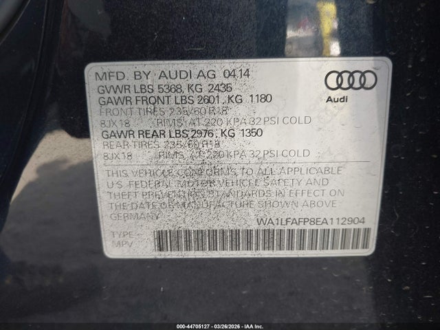 2014 AUDI Q5 WA1LFAFP8EA112904 Photo 8