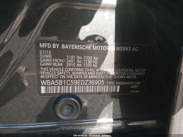 Aukcja sprzedaży 2014 Bmw 535i, vin: WBA5B1C59EDZ36905, numer aukcji: 44705128