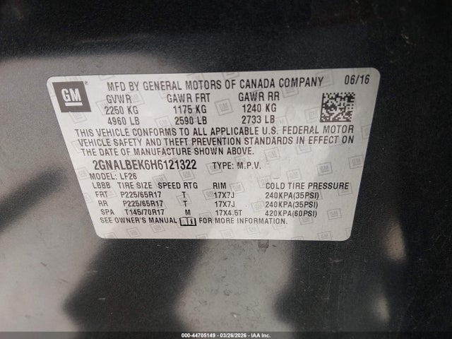Chevrolet EQUINOX LS 2017 2GNALBEK6H6121322 Image 9