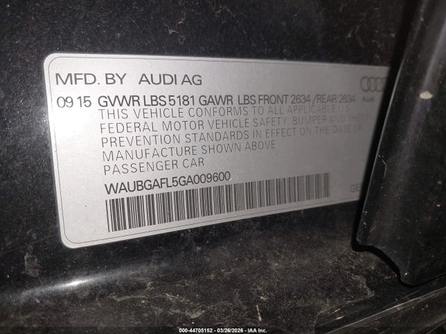 Продаж на аукціоні авто 2016 Audi S4 3.0t Premium Plus, vin: WAUBGAFL5GA009600, номер лоту: 44705152