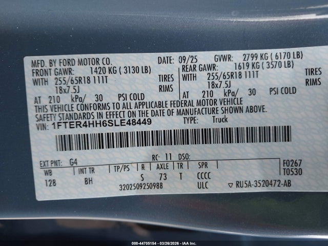 Ford Ranger Xlt 2025 1FTER4HH6SLE48449 Image 9