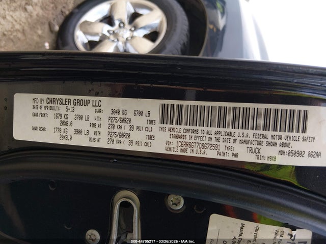 2013 Ram 1500 Big Horn მანქანა იყიდება აუქციონზე, vin: 1C6RR6GT7DS672591, აუქციონის ნომერი: 44705217