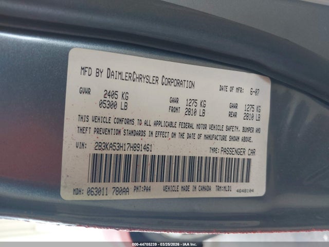 Продаж на аукціоні авто 2007 Dodge Charger Rt, vin: 2B3KA53H17H891461, номер лоту: 44705239