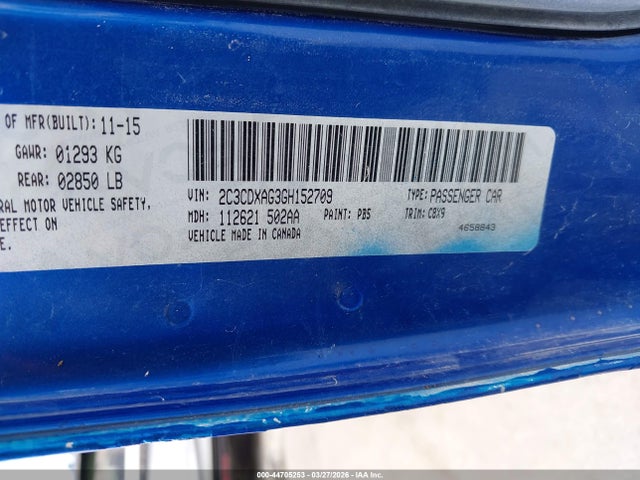 2016 Dodge Charger Police მანქანა იყიდება აუქციონზე, vin: 2C3CDXAG3GH152709, აუქციონის ნომერი: 44705253
