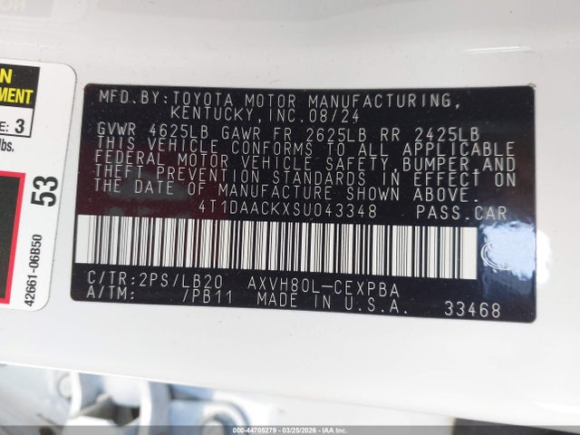 Toyota CAMRY XSE 2025 4T1DAACKXSU043348 Image 9