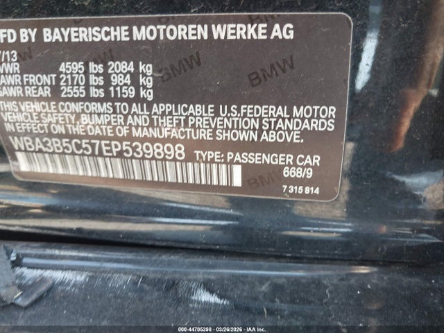 44705398 :رقم المزاد ، WBA3B5C57EP539898 vin ، 2014 Bmw 328i Xdrive مزاد بيع