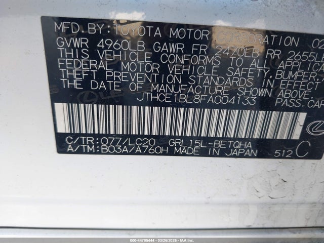 2015 LEXUS GS 350 JTHCE1BL8FA004133 Photo 8