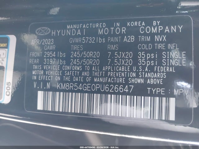 KM8R54GE0PU626647 Hyundai Palisade Limited