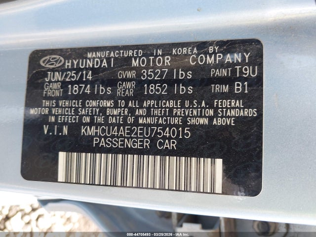 KMHCU4AE2EU754015 Hyundai ACCENT GLS