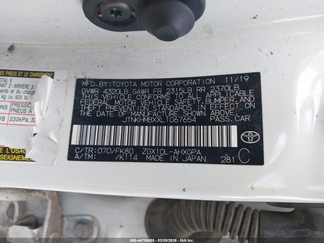 Продажа на аукционе авто 2020 Toyota C-hr Xle, vin: JTNKHMBXXL1067654, номер лота: 44705495