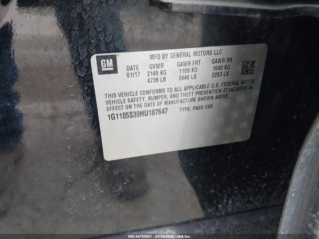1G1105S39HU187647 Chevrolet IMPALA 1LT