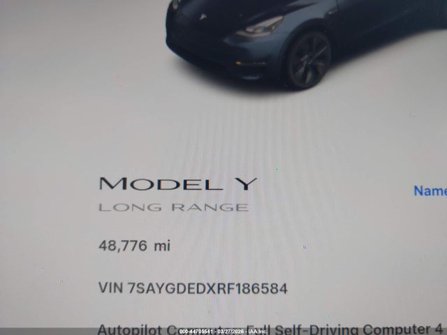 Aukcja sprzedaży 2024 Tesla Model Y Long Range Single Motor Rear-wheel Drive/rwd, vin: 7SAYGDEDXRF186584, numer aukcji: 44705541
