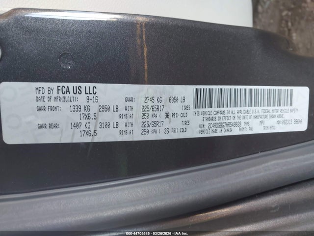 2017 Dodge Grand Caravan Se Plus მანქანა იყიდება აუქციონზე, vin: 2C4RDGBG7HR549839, აუქციონის ნომერი: 44705585