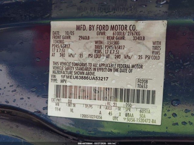 2006 FORD EXPLORER 1FMEU63886UA53217 Photo 8
