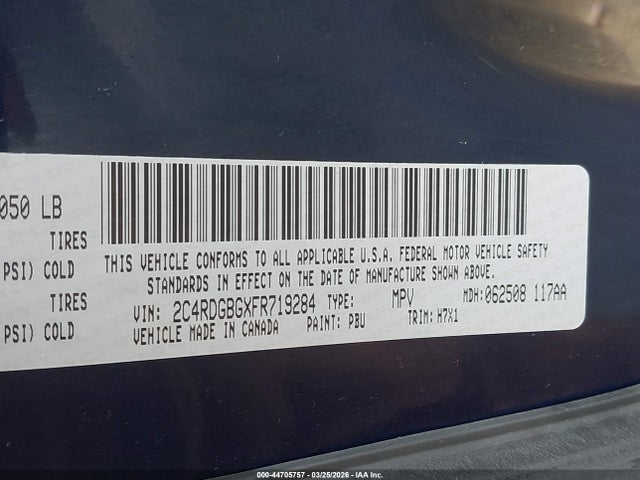 Dodge Grand Caravan Se 2015 2C4RDGBGXFR719284 Image 9