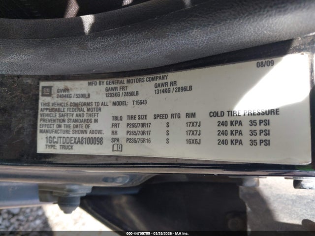 Aukcja sprzedaży 2010 Chevrolet Colorado 2lt, vin: 1GCJTDDEXA8100098, numer aukcji: 44705789