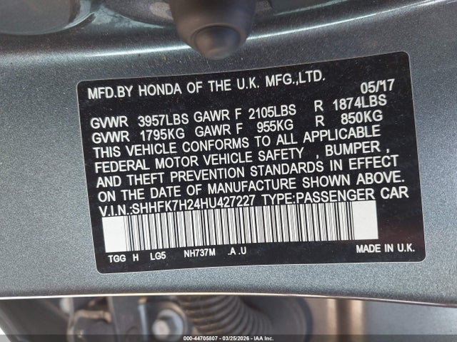 SHHFK7H24HU427227 Honda Civic Lx