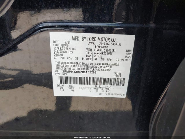 2022 FORD EDGE 2FMPK4J94NBA32299 Photo 8