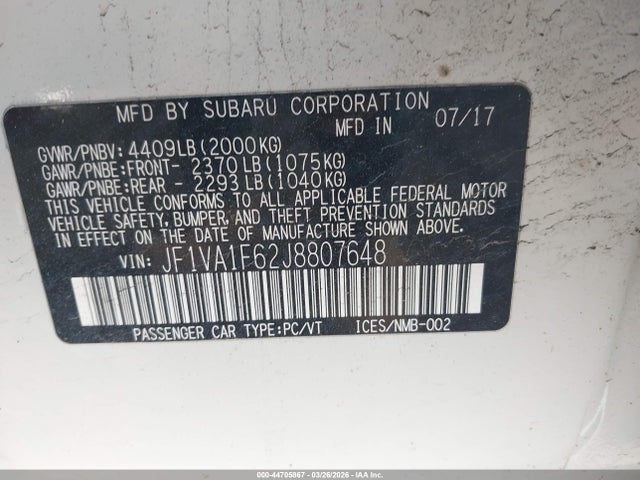 2018 SUBARU WRX JF1VA1F62J8807648 Photo 8