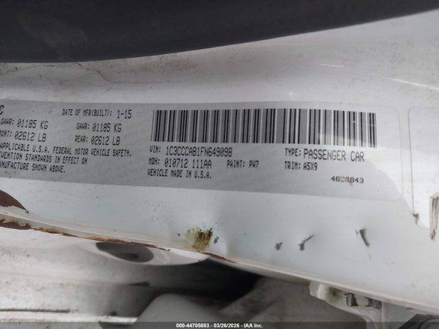 Aukcja sprzedaży 2015 Chrysler 200 Limited, vin: 1C3CCCAB1FN649098, numer aukcji: 44705883