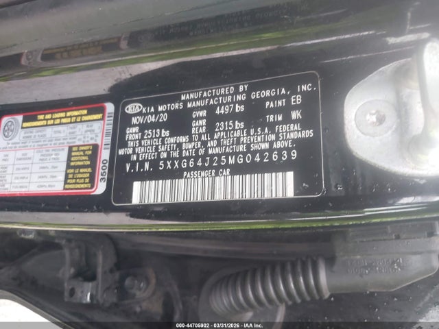 Продажа на аукционе авто 2021 Kia K5 Gt-line, vin: 5XXG64J25MG042639, номер лота: 44705902