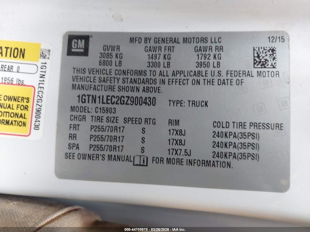 1GTN1LEC2GZ900430 GMC SIERRA 1500