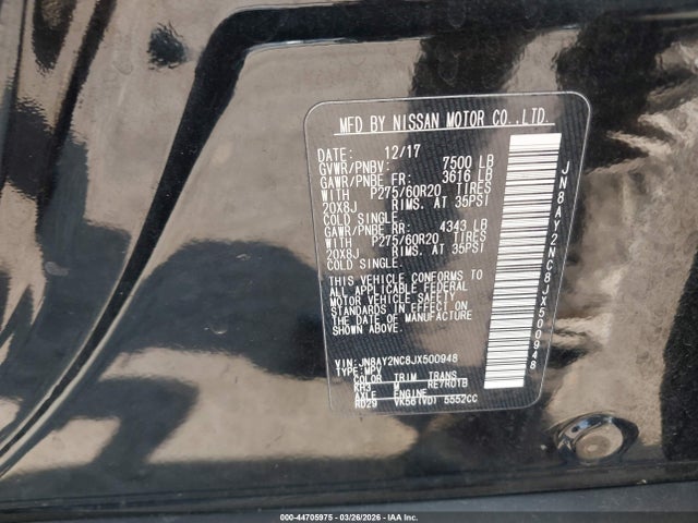 Nissan Armada Platinum 2018 JN8AY2NC8JX500948 Image 9
