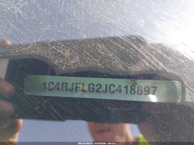 44706016 :رقم المزاد ، 1C4RJFLG2JC418897 vin ، 2018 Jeep Grand Cherokee Trailhawk 4x4 مزاد بيع