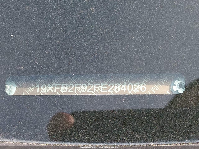19XFB2F92FE284026 Honda Civic Ex-l