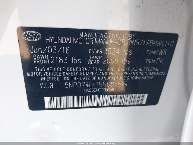 Hyundai ELANTRA SE 2017 5NPD74LF1HH087619 Image 9