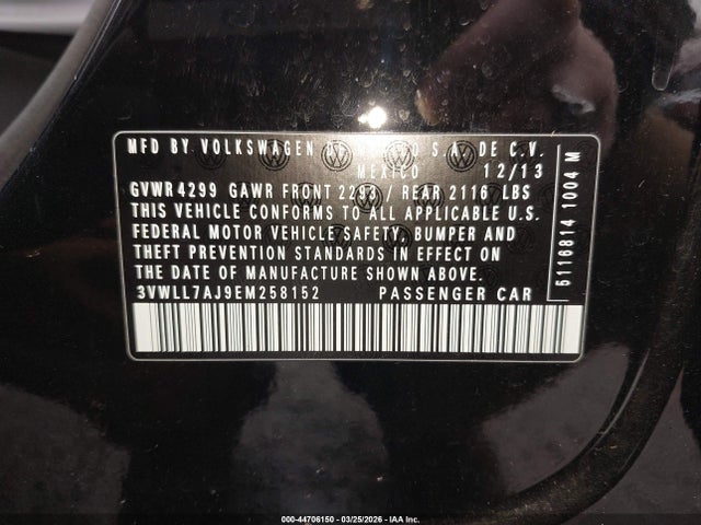 2014 VOLKSWAGEN JETTA 3VWLL7AJ9EM258152 Photo 8