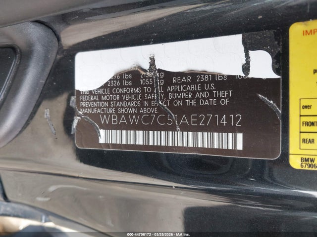 2010 BMW 335I WBAWC7C51AE271412 Photo 8