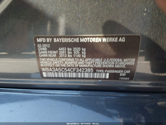 2012 BMW 328I WBA3A5C54CF342385 Photo 8