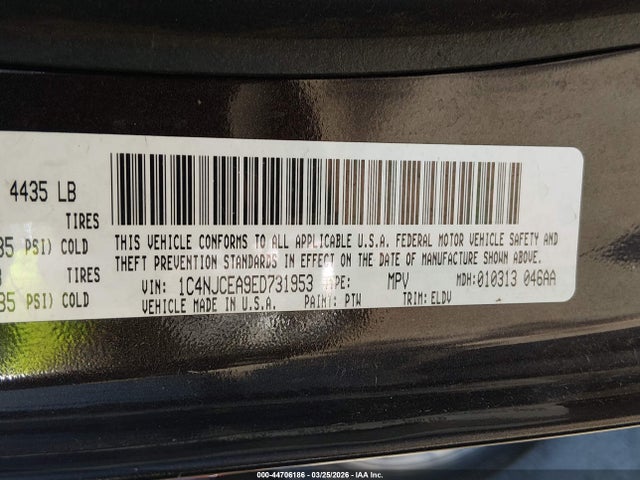 1C4NJCEA9ED731953 Jeep Compass High Altitude