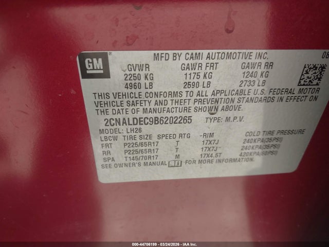 2011 CHEVROLET EQUINOX 2CNALDEC9B6202265 Photo 8