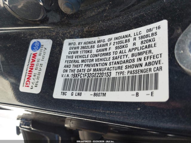 Honda Civic Ex-t 2016 19XFC1F32GE220153 Image 9