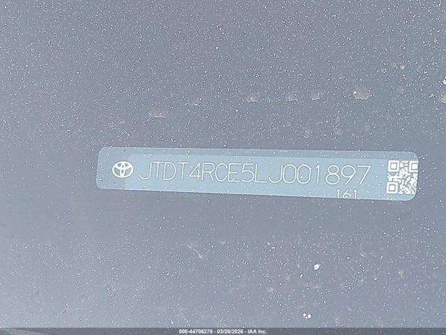 JTDT4RCE5LJ001897 Toyota Corolla Xse