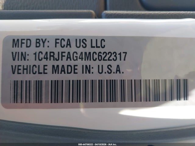 Продаж на аукціоні авто 2021 Jeep Grand Cherokee Laredo X 4x4, vin: 1C4RJFAG4MC622317, номер лоту: 44706322