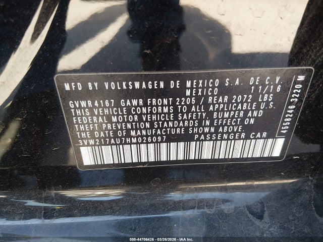 2017 VOLKSWAGEN GOLF 3VW217AU7HM026097 Photo 8