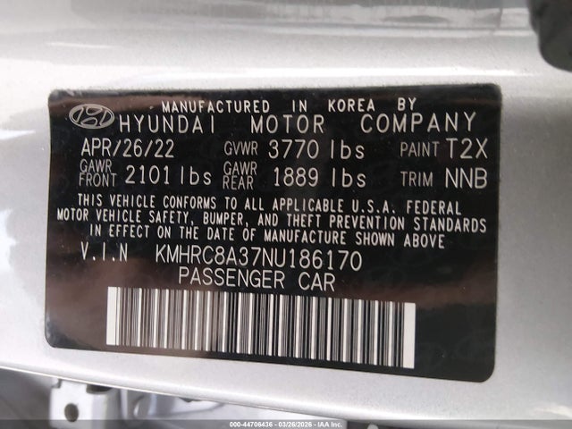 2022 HYUNDAI VENUE KMHRC8A37NU186170 Photo 8