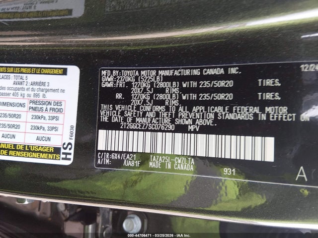 Продажа на аукционе авто 2025 Lexus Nx 350 Premium, vin: 2T2GGCEZ7SC076290, номер лота: 44706471