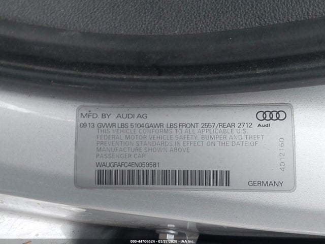 Aukcja sprzedaży 2014 Audi A6 2.0t Premium, vin: WAUGFAFC4EN059581, numer aukcji: 44706524
