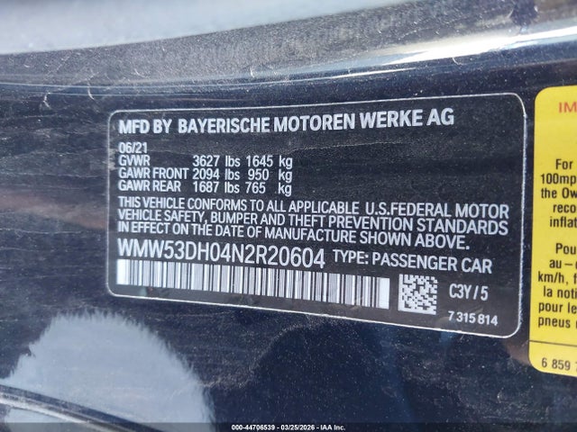 WMW53DH04N2R20604 Mini Hardtop Cooper S
