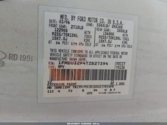 1996 FORD EXPLORER 1FMDU32P4TZB27394 Photo 8
