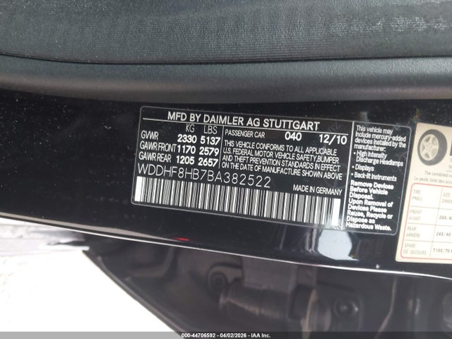 2011 Mercedes-benz E 350 4matic მანქანა იყიდება აუქციონზე, vin: WDDHF8HB7BA382522, აუქციონის ნომერი: 44706592