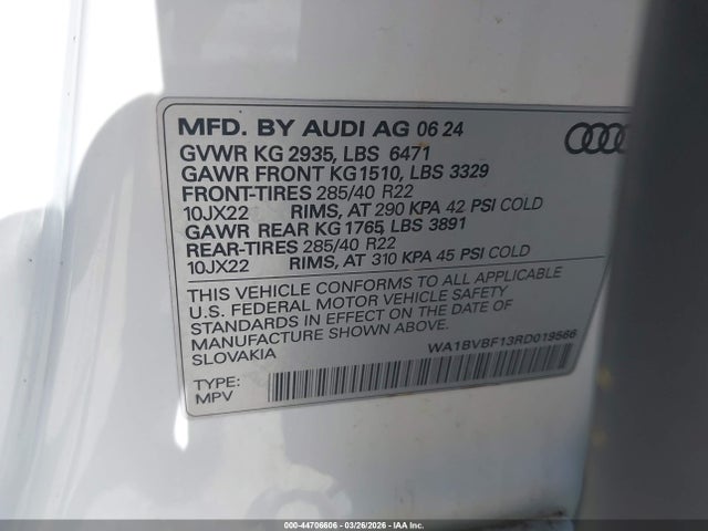 WA1BVBF13RD019566 Audi Q8 Premium Plus 55 Tfsi Quattro