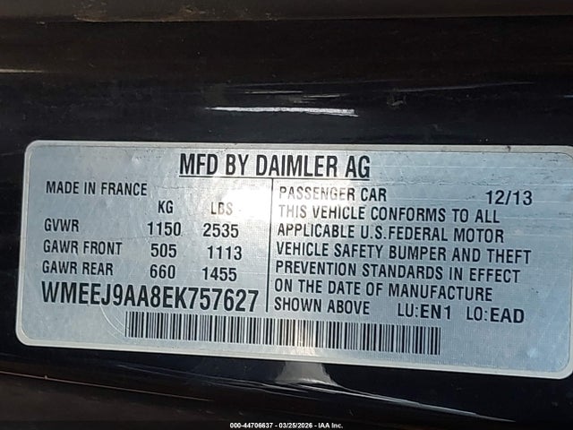 WMEEJ9AA8EK757627 Smart Fortwo Electric Drive Passion