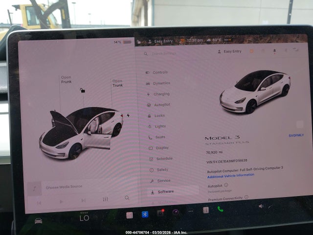 Продаж на аукціоні авто 2021 Tesla Model 3 Standard Range Plus Rear-wheel Drive, vin: 5YJ3E1EA9MF018638, номер лоту: 44706704