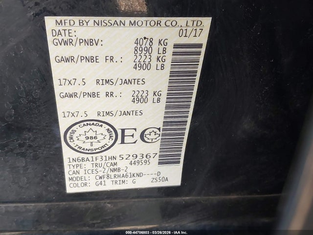 2017 NISSAN TITAN XD 1N6BA1F31HN529367 Photo 8