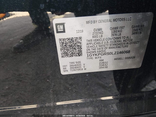 2020 Cadillac Xt6 Awd Sport მანქანა იყიდება აუქციონზე, vin: 1GYKPGRS0LZ146068, აუქციონის ნომერი: 44706873